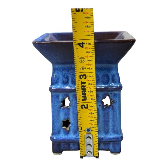 Pottery Ceramic Blue Star & Moon Cutout Wax Melt Warmer Celestial Cottagecore - Picture 5 of 7